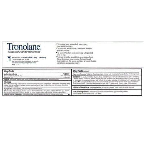 Tronolane Hämorrhoiden Anästhetikum Creme Schmerzen & Juckreiz schnelle Linderung geruchsfrei 1oz - Bild 1 von 1