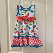 Jelly the Pug Gracie Bird Knit Dress Birds of a Feather Cotton Girls Size 3T