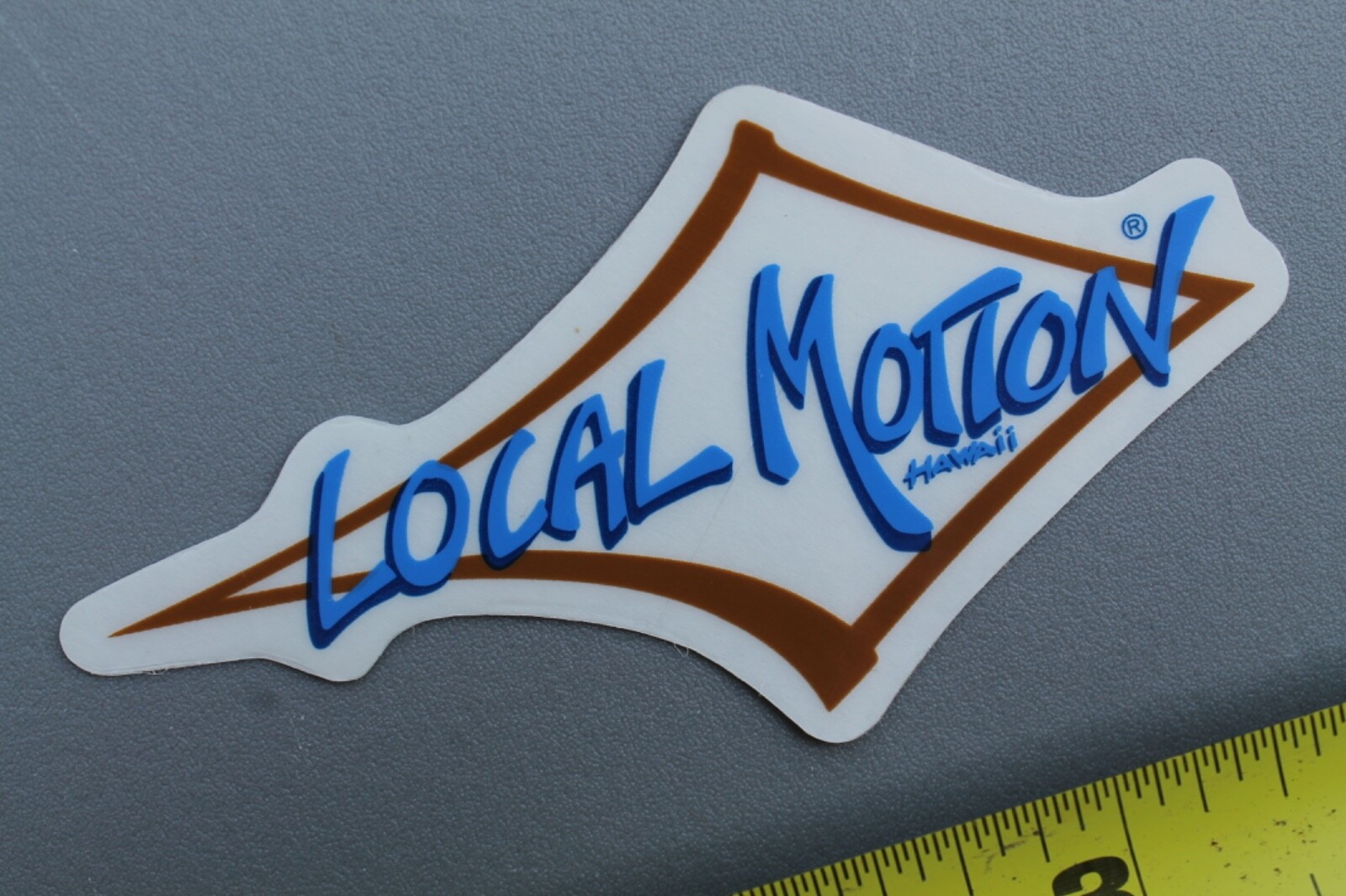 LOCAL MOTION Hawaii Surfboards Clear Brown Blue 80's LM1 Vintage Surfing STICKER