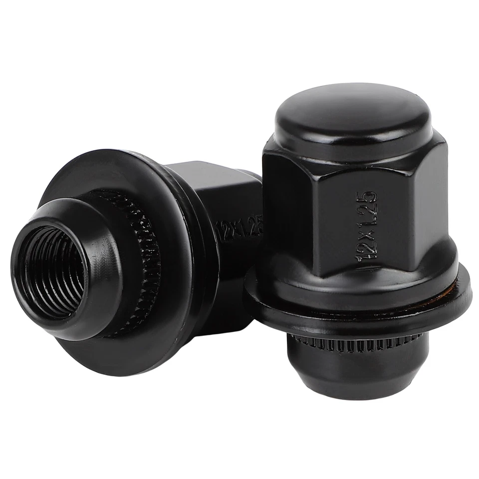 20 Black M12x1.25 Wheel Lug Nuts Mag Seat with Washer Fits Infiniti Q50 Q60 Q45 - Image 2 of 4