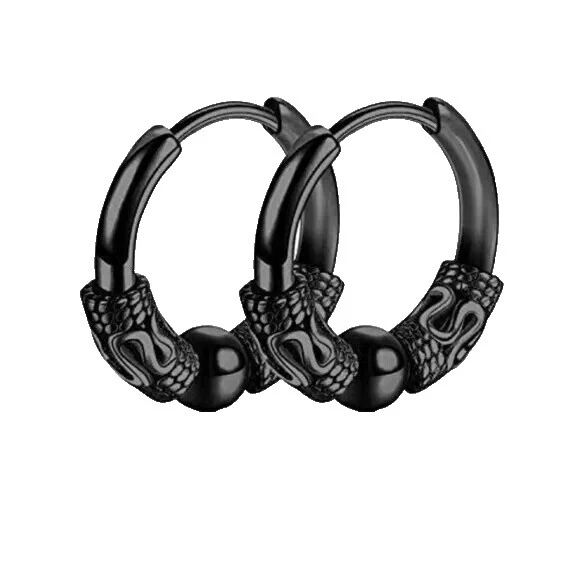 Pendientes de Moda Aro de Titanio negro