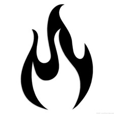 Fire Flames - Decal Sticker - Multiple Colors Sizes - Ebn6846