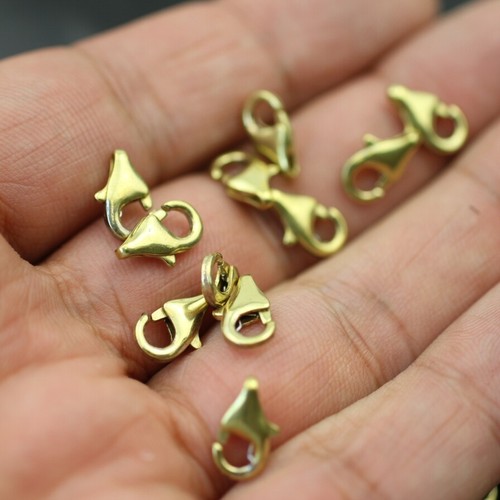 10 Schmuck Karabiner 12 mm Roh Messing, DIY Schmuck basteln, Schmuck Zubehör - Picture 3 of 5