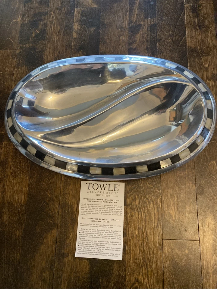 Bandeja para servir toalla platería - Diseño de caparazón de tortuga Ying Yang Foto 4 de 4