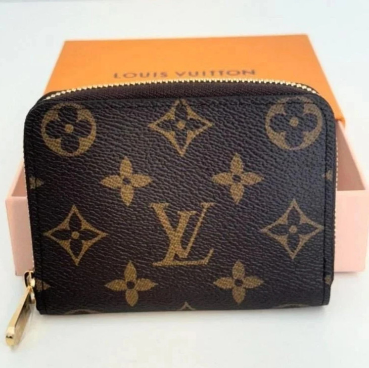 Louis Vuitton Monogram Zippy Zip Around Wallet Coin Purse Brown