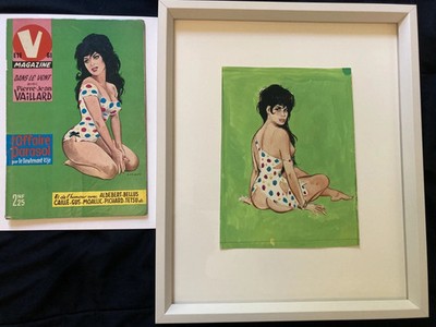 Georges Pichard V Magazine ORIGINAL preliminary 1961 pin-up PAINTING