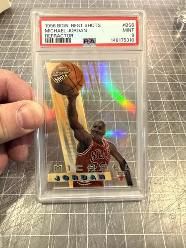1996 BOWMAN'S BEST SHOTS BS6 MICHAEL JORDAN BULLS REFRACTOR CARD PSA 9 MINT