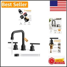 NSF Certified 3-Hole Bathroom Faucet with Matte Black Finish and Elegant Design