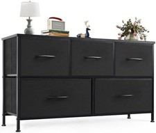 Kids Dresser Black Dresser for Girls Bedroom, 5 Drawer