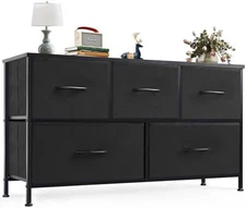Kids Dresser Black Dresser for Girls Bedroom, 5 Drawer