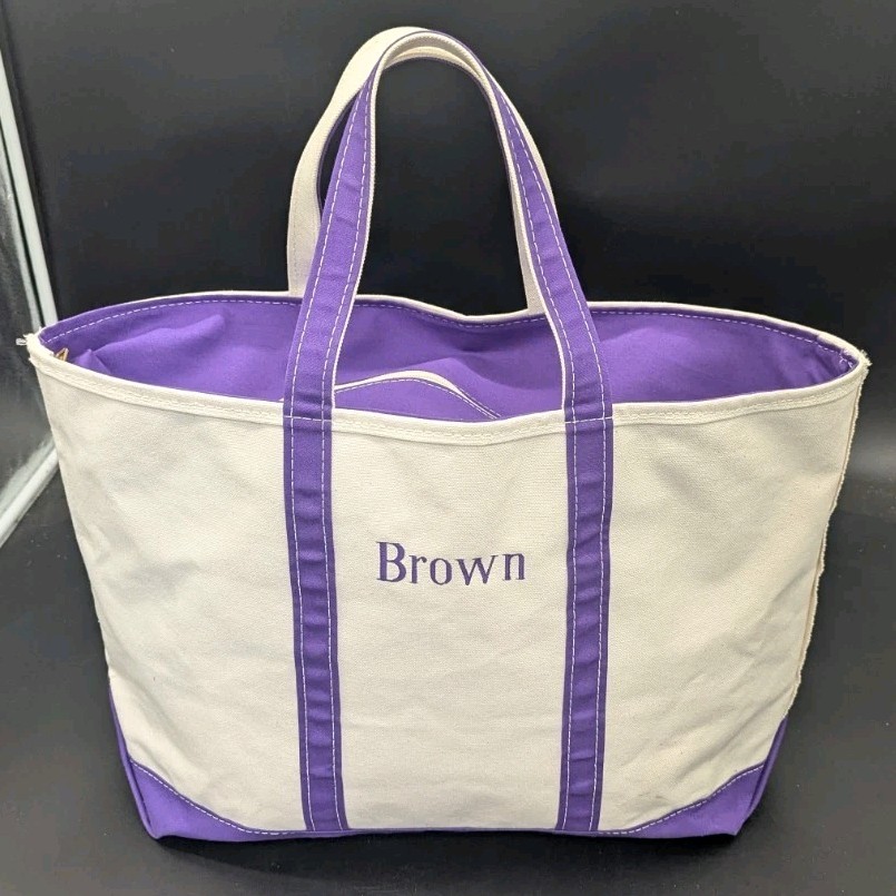 Vintage LL Bean Boat & Tote Large Bag w/ Embroidered Letters | eBay