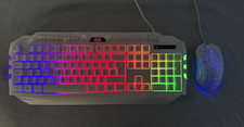 MageGee Keyboard & Mouse Combo USB Wired Backlit White Gaming RGB lighting