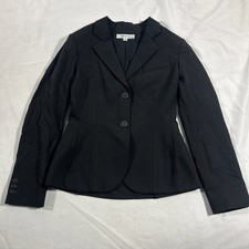 Dior D Uniforme Black Virgin Wool Blazer Tailored 2-Button Suit Jacket Women's 4