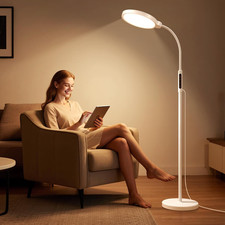 Happy Light Therapy Lamp, 11000 Lux Uv-Free Floor Sun Light Lamp with Touch Remo