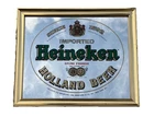 Vintage Heineken Mirror Sign Holland Beer Gold Frame Bar Pub Wall Decor 17X14
