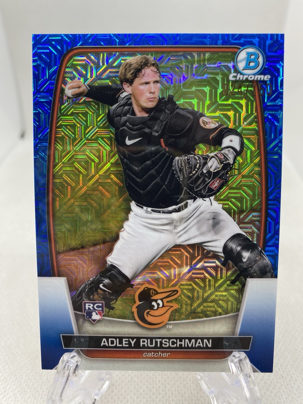 2023 Bowman Chrome Adley Rutschman Blue Mojo Refractor Rookie Card #40 /150