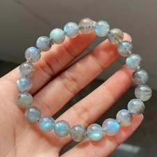 9mm Genuine Natural Labradorite Strong Color Light Beads Bracelet AAA 2015