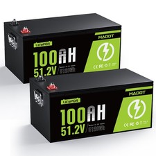 2Pack 48V 100Ah LiFePO4 Lithium Battery Built-in BMS Deep Cycle For Golf Cart RV
