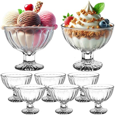 Eisbecher 6 Stück SET Eisschalen Dessertschale Eisgläser Dessertgläser 200 ml