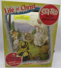 Life of Christ Puzzles Set of 4 in Box Providence Lithograph Mid-Century