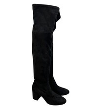 INC Rikkkie Over the Knee Boots Black Women Size 10 Faux Suede