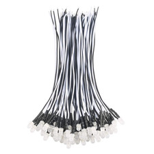 50Pcs 12 Volt 5Mm White LED Lights Emitting Diodes, Pre Wired 7.9 Inch DC 12V