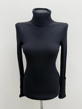 Roberto Cavalli Ribbed Metallic Viscose Wool Turtleneck Jumper Sweater Size 38