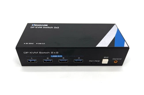 Dual Monitor DisplayPort KVM Switch | USB 3.0 Hub | Ultra HD 8K/4K/2K Support