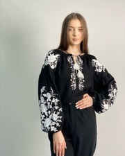 Women's embroidery "Black" Beautiful Ukrainian Embroidered Blouse