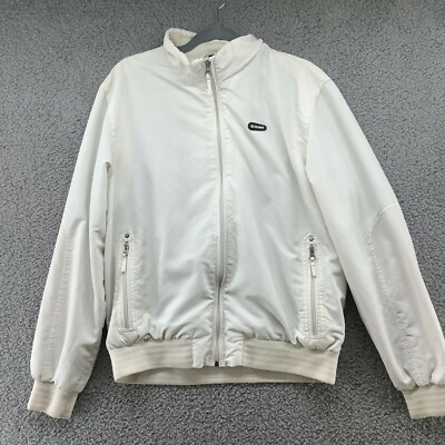 Colmar White Windbreaker Bomber Jacket Mens L Sz 52 Lightweight Zip Outdoors