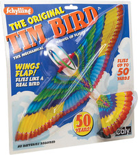 Schylling Tim Bird Flying Toy - Rubberband-Powered Mechanical Bird That Really