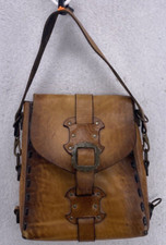 Vintage Tooled Leather Messenger Bag - Rustic Boho Crossbody Shoulder Bag