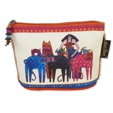 Laurel Burch Feline Minis Small Cosmetic Clutch Pouch Friends Cat Makeup Bag