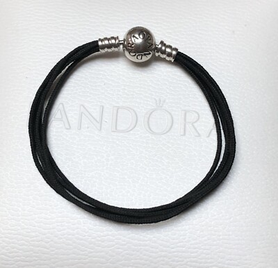 Authentic PANDORA Black XS Sterling Silver Multi-Strand Cord