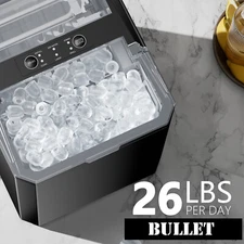 SMUG Bullet Ice Maker Countertop , Ready in 6 Mins, 26lbs/24H