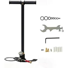 Black 3 Stage 4500psi Hand Pump High Pressure Air Stirrup Pump 300bar