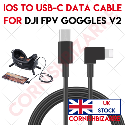 DJI FPV GOGGLES V2 iOS to USB-C DATA CABLE FOR iPHONE/iPAD - 1M - USE AS SCREEN! - Afbeelding 1 van 5