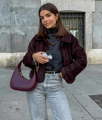 Zara Short Quilted Corduroy Jacket Dark Brown Chocolate XS S M L