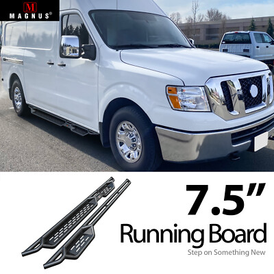 APS Black Side Step Nerf Bars For 12-21 Nissan NV 1500 2500 Full Size Van