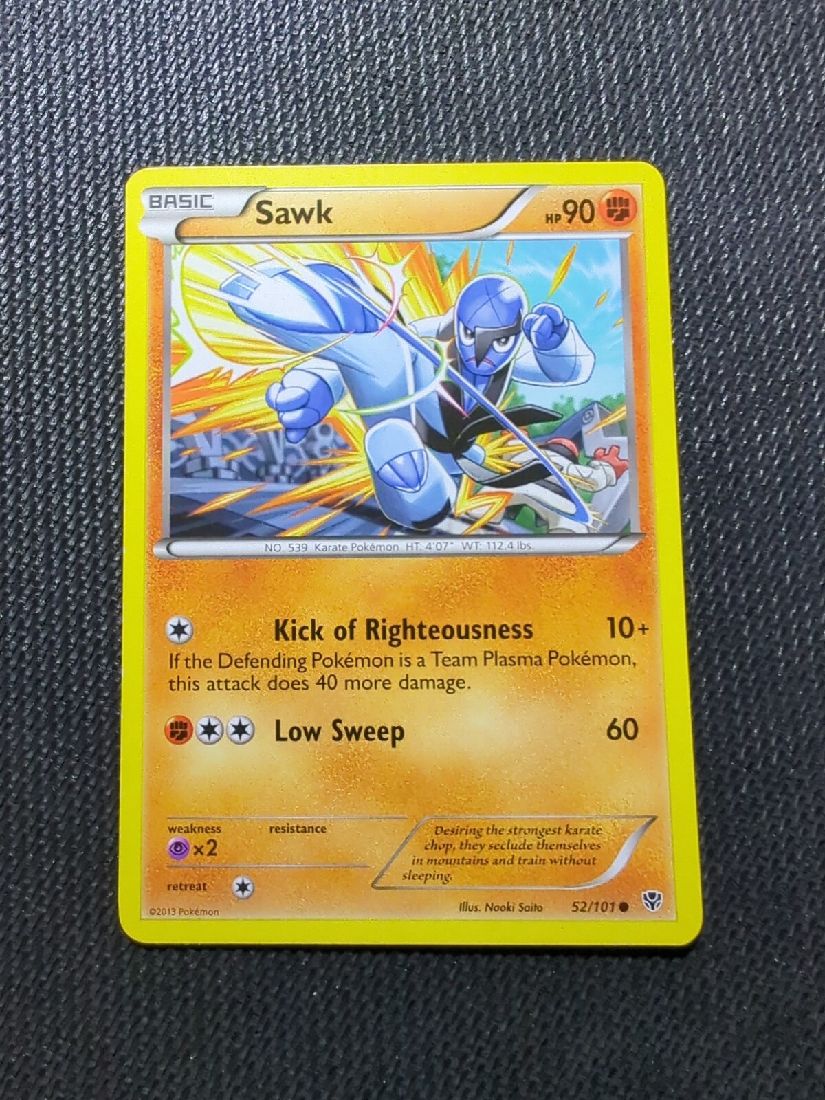 Pokémon TCG Sawk Plasma Blast 52 Regular Common NM