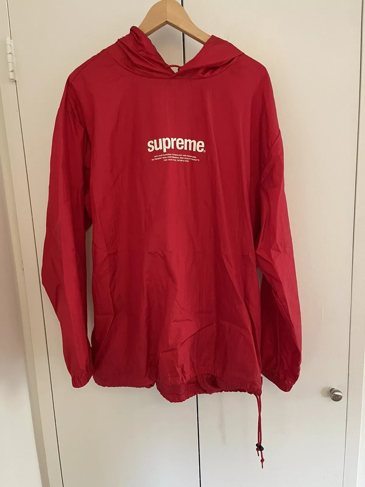 Brise vent en nylon rouge Supreme   Taille L   RARE