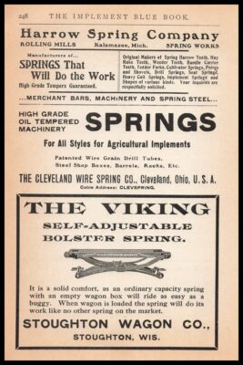 #ad 1907 Stoughton Wagon Company Wisconsin Viking Bolster Springs Vintage Print Ad $6.42