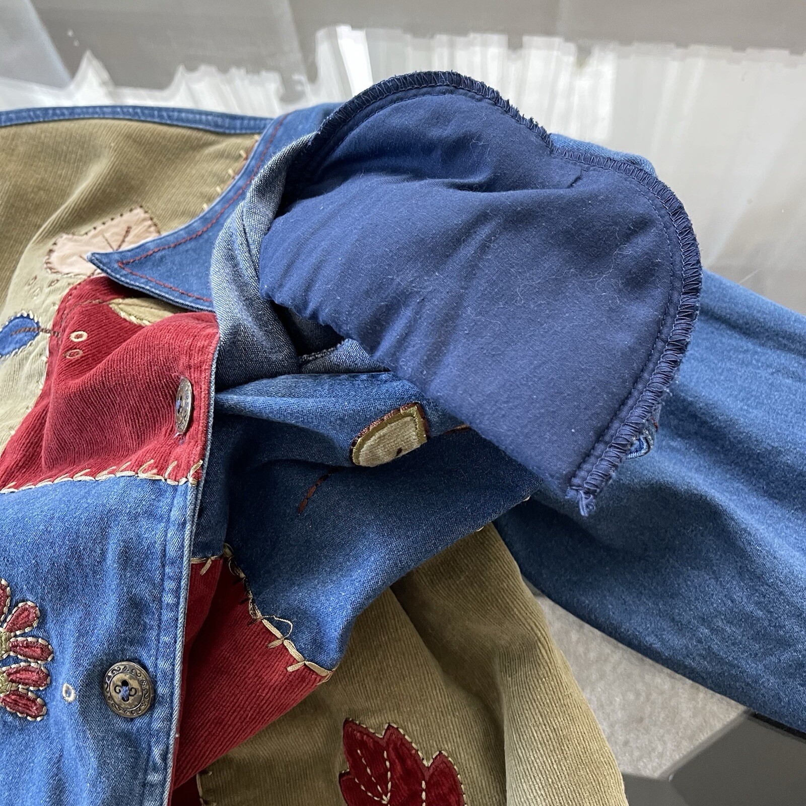 Alfred Dunner Patchwork Autumn Fall Leaf Button U… - image 9