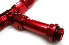 Holley Ultra HP 08 an  orb  3/4"-16 Fuel Inlet Show Polished Red fits 4150