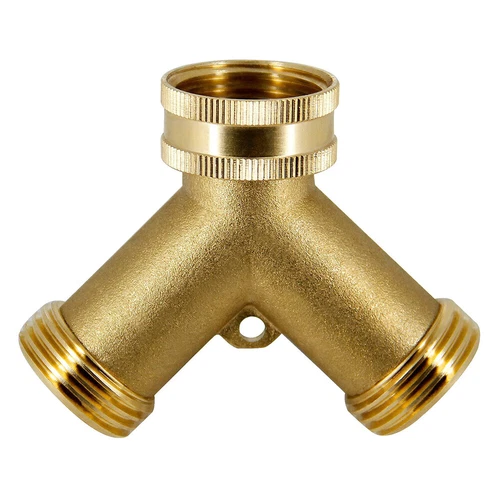 3/4" Garden Hose Splitter 2-Way Heavy Duty Brass Y Splitter Connector 2 Valves - Picture 10 of 18