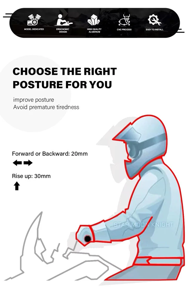 Honda NC 750 X 2016-2025 Handlebar Riser Lifting Bar Risers 22mm Bars🇬🇧 - Image 3 of 4
