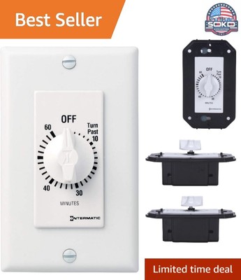 Spring-Wound In-Wall Countdown Timer Switch - Auto-Off Control for Fans & Lights