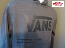 VANS Youth boy's Hoodie Sweatshirt in Graphite Dark Grey Black logo 60/40 blend