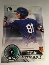 2018 Bowman Scouts Top 100 5x7 /49 Andres Giminez Mets BTP91
