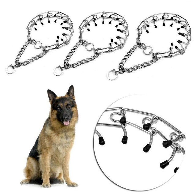 Dog Prong Collar Rubber Tips Pinch Chain Choke Dog Training Collar